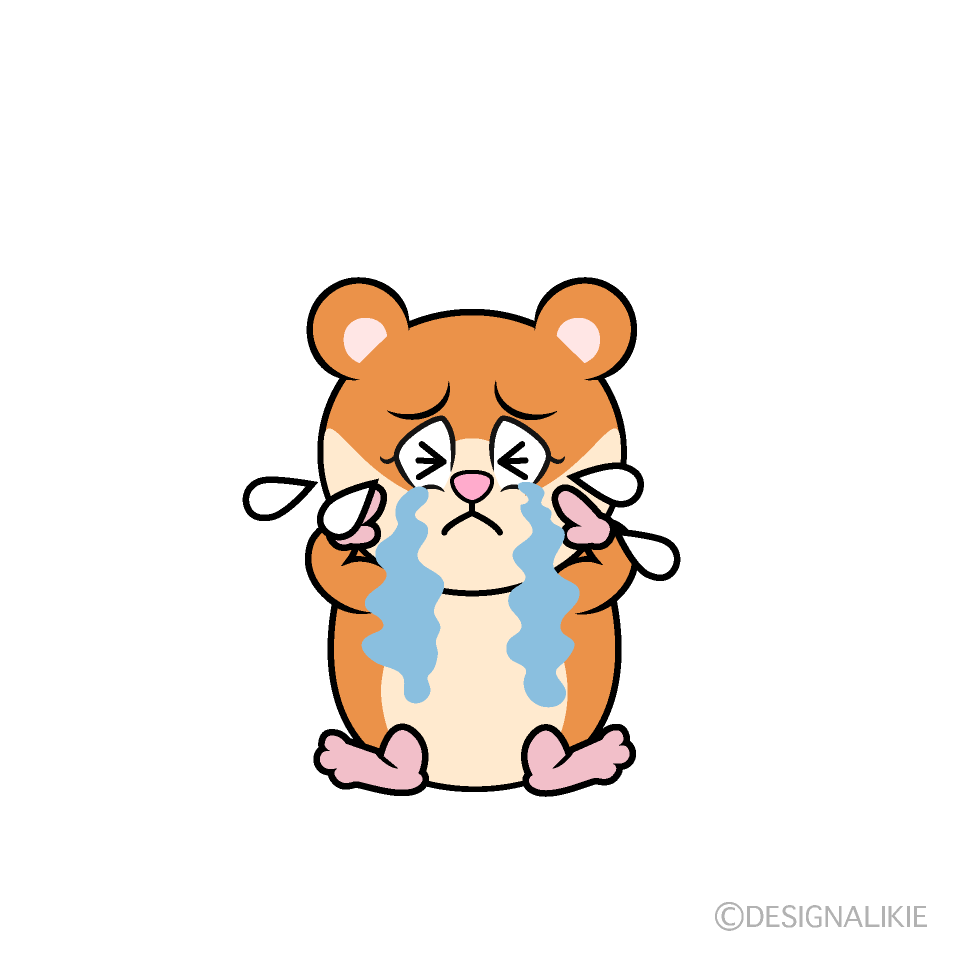Crying Hamster Cartoon Character Image