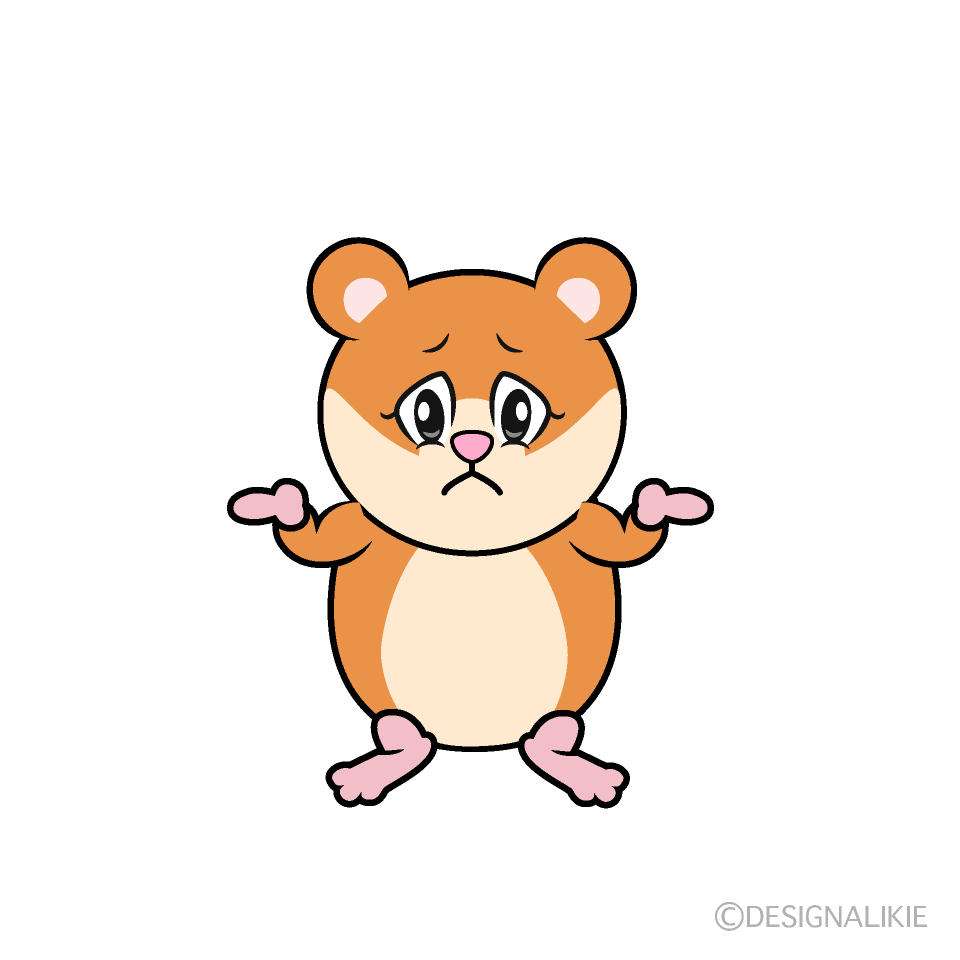 Troubled Hamster Cartoon Character Image