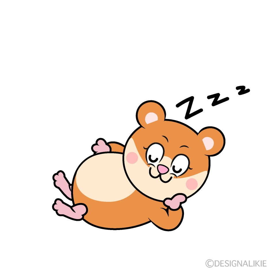 Sleeping Hamster Cartoon Character Image
