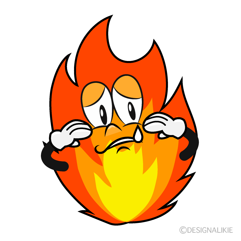 Sad Fire Cartoon Character Image