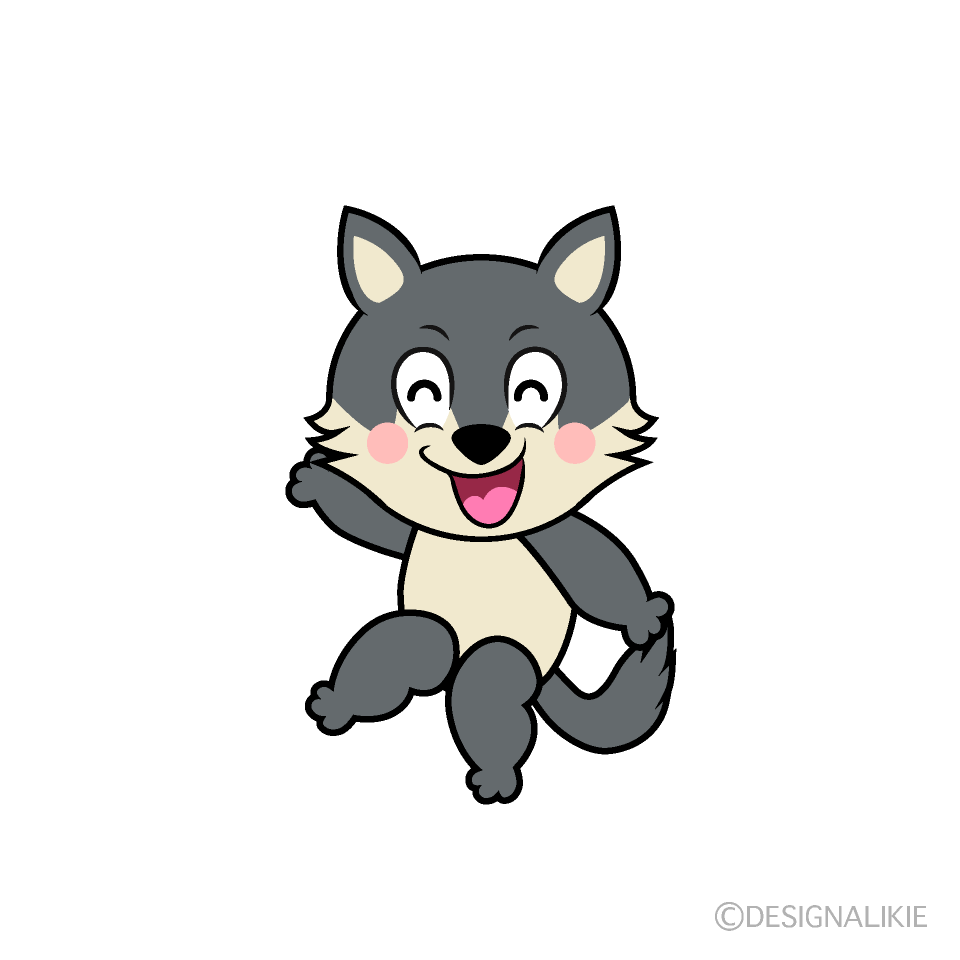 Smiling Wolf Cartoon Character Image