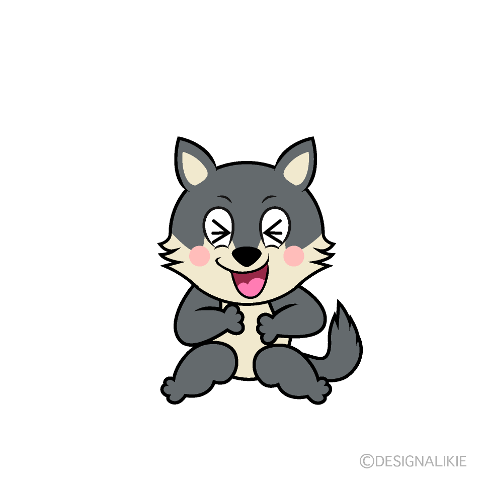 Laughing Wolf Cartoon Character Image