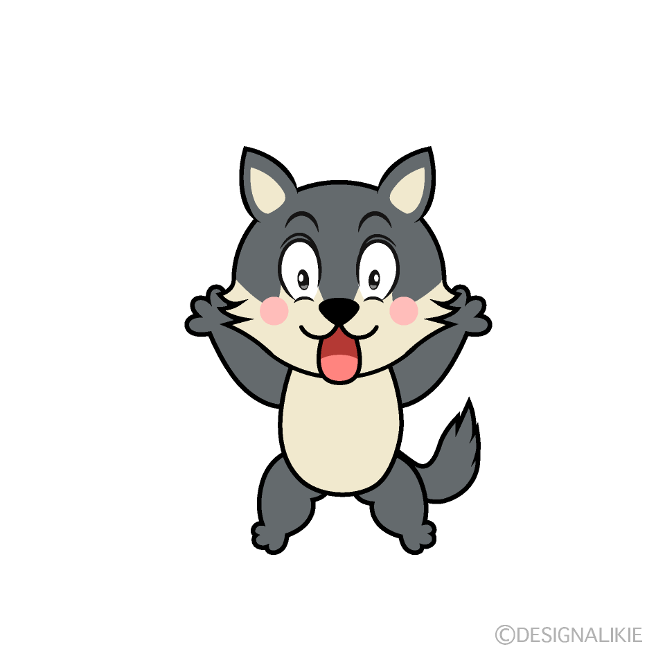 Surprising Wolf Cartoon Character Image