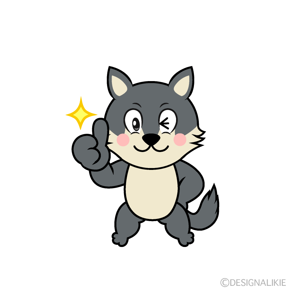 Thumbs up Wolf Cartoon Character Image
