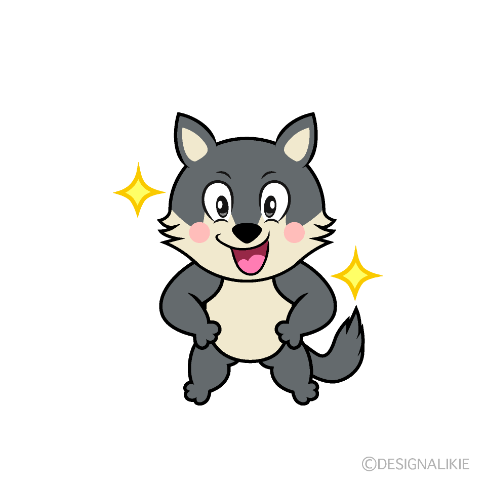 Glitter Wolf Cartoon Character Image