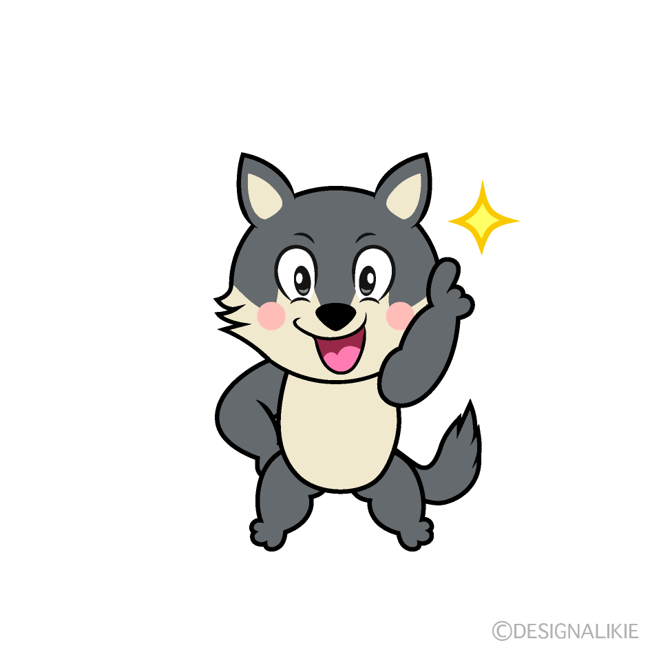 Posing Wolf Cartoon Character Image