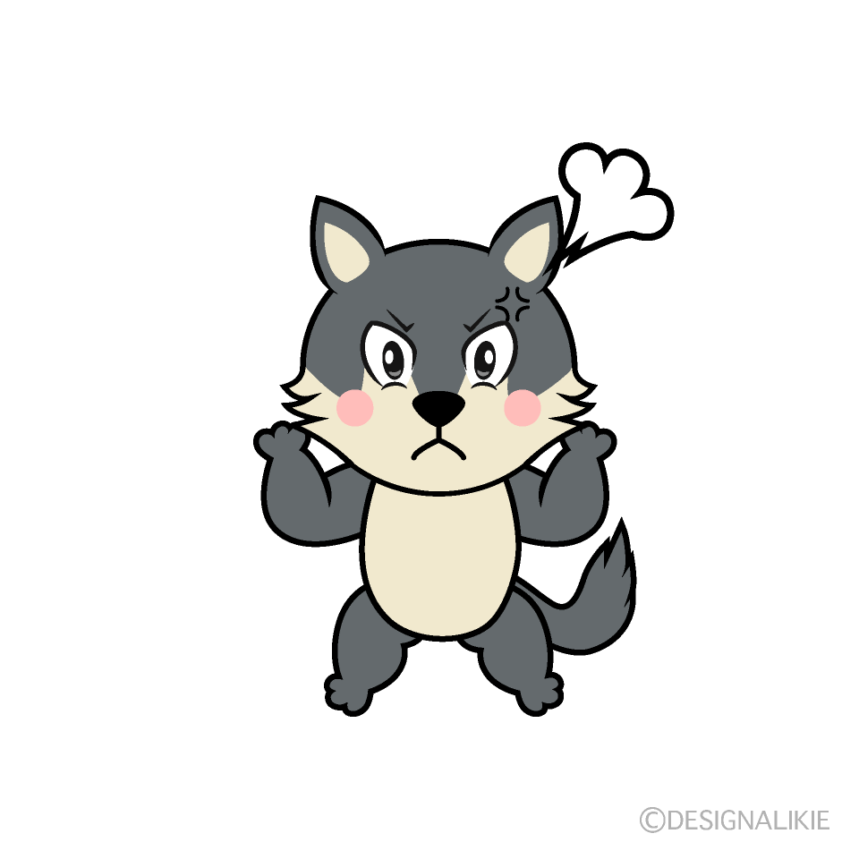 Angry Wolf Cartoon Character Image