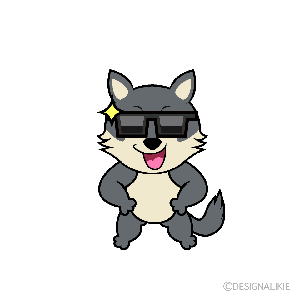 Cool Wolf Cartoon Character Image