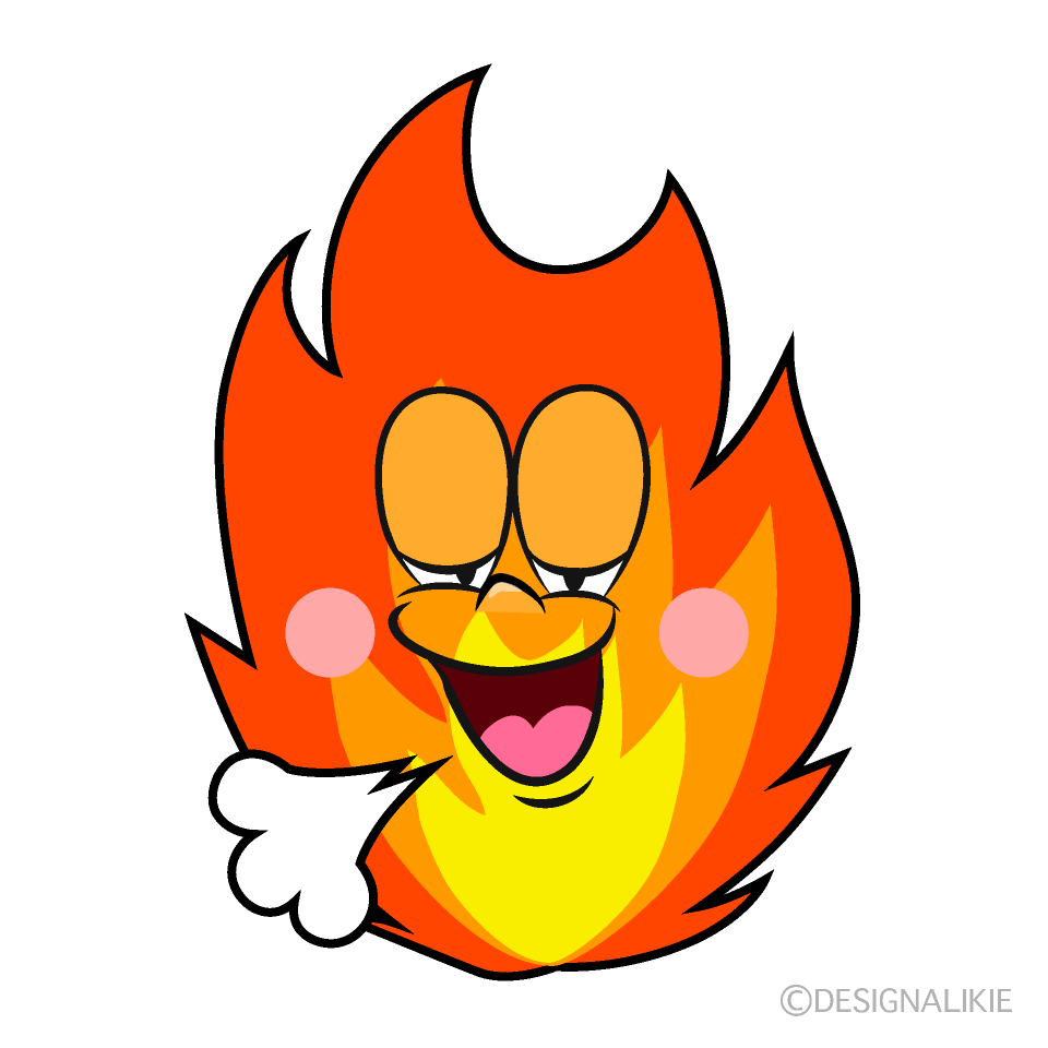 Relaxing Fire Cartoon Character Image