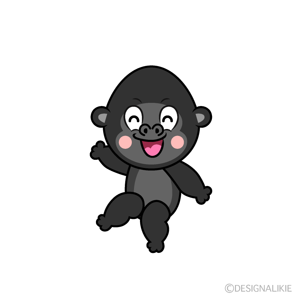 Smiling Gorilla Cartoon Character Image