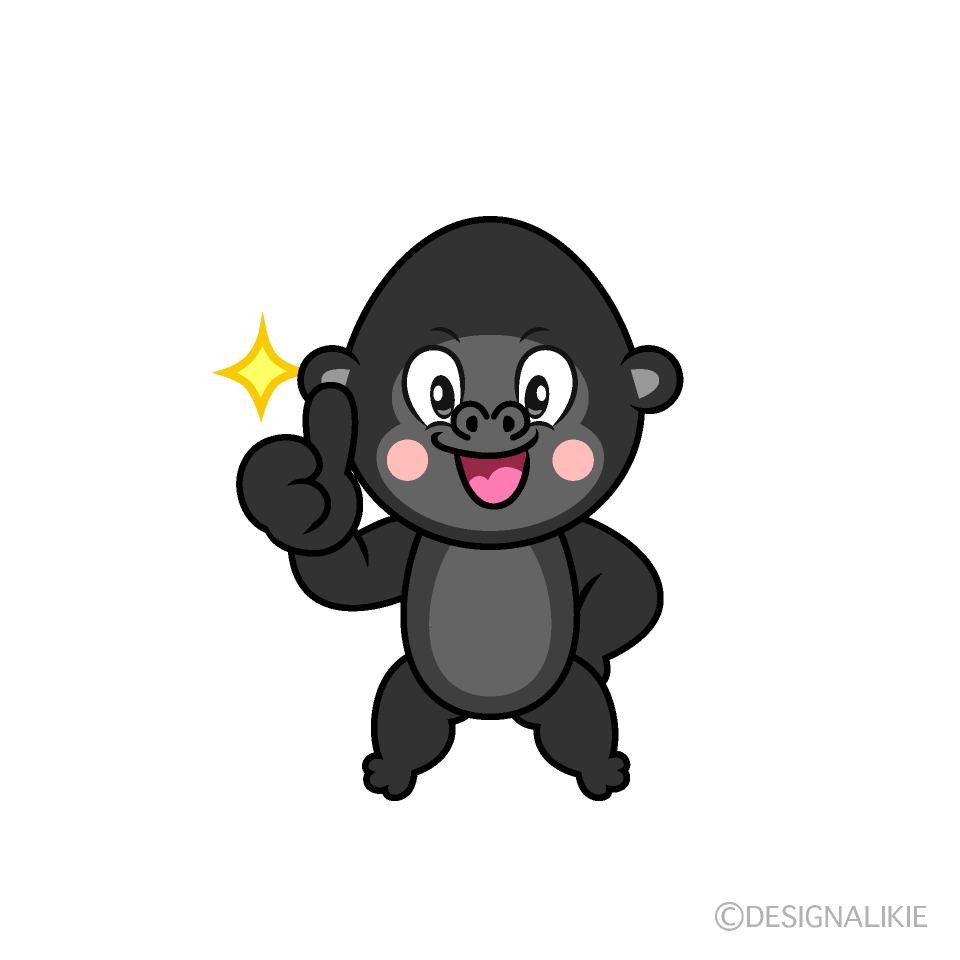 Thumbs up Gorilla Cartoon Character Image