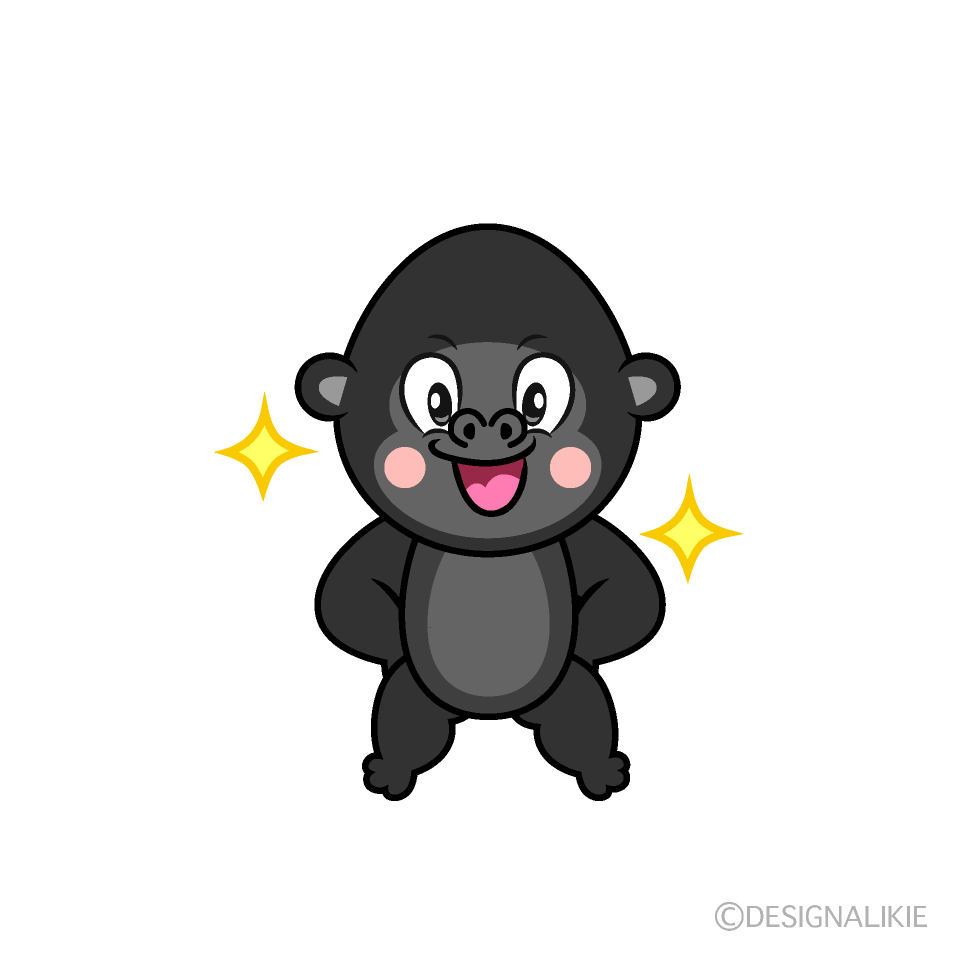 Glitter Gorilla Cartoon Character Image