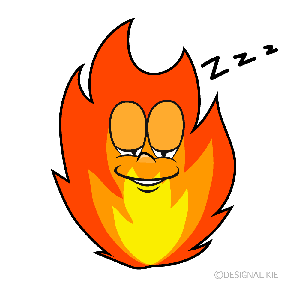 Sleeping Fire Cartoon Character Image