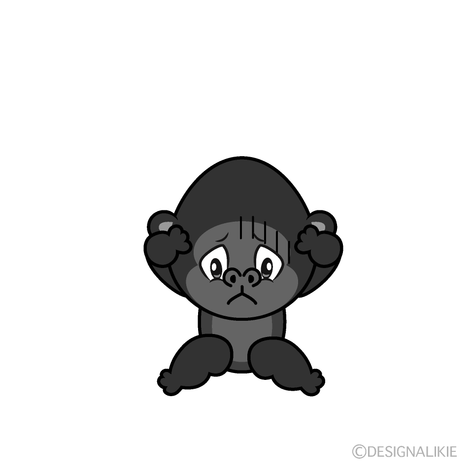 Depressed Gorilla Cartoon Character Image