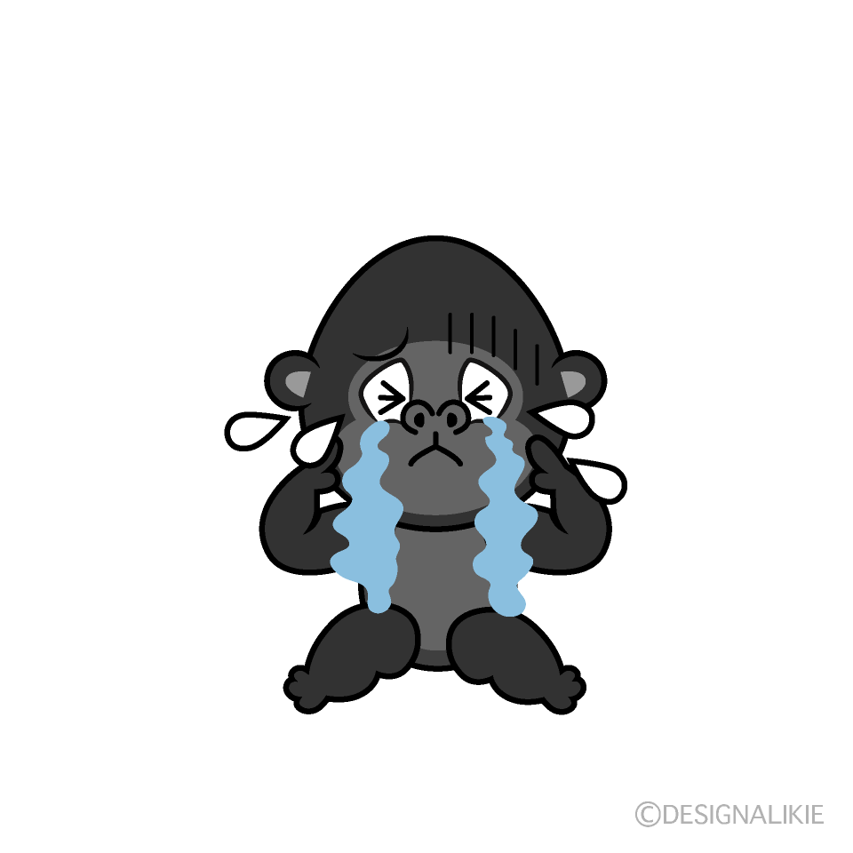 Crying Gorilla Cartoon Character Image
