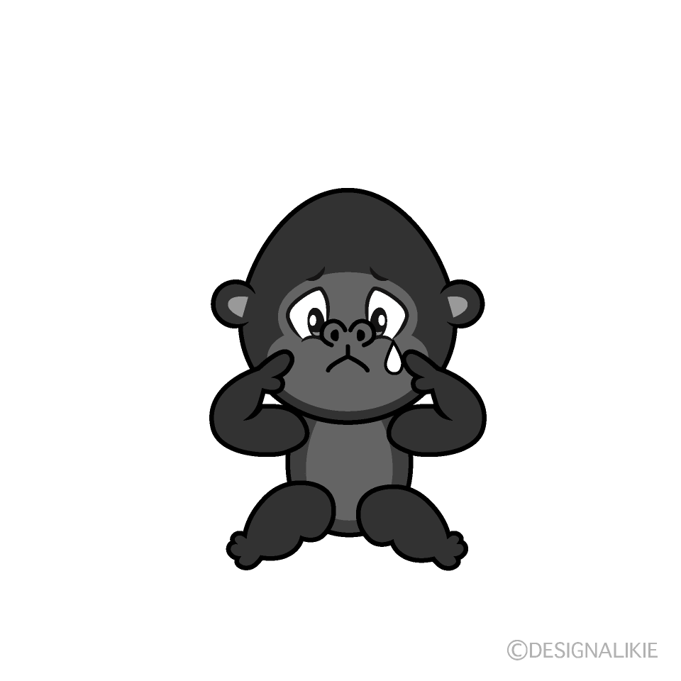 Sad Gorilla Cartoon Character Image