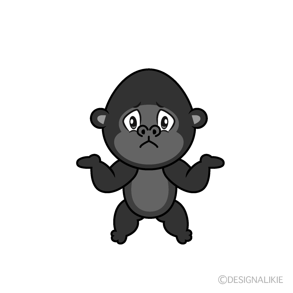 Troubled Gorilla Cartoon Character Image