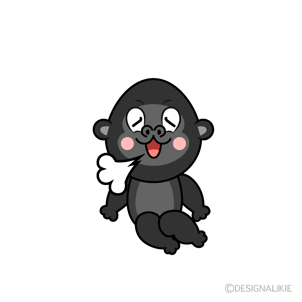 Relaxing Gorilla Cartoon Character Image