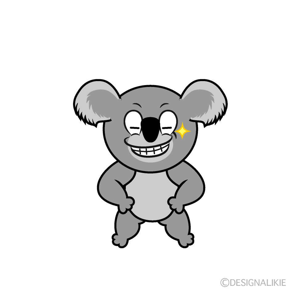 Grinning Koala Cartoon Character Image