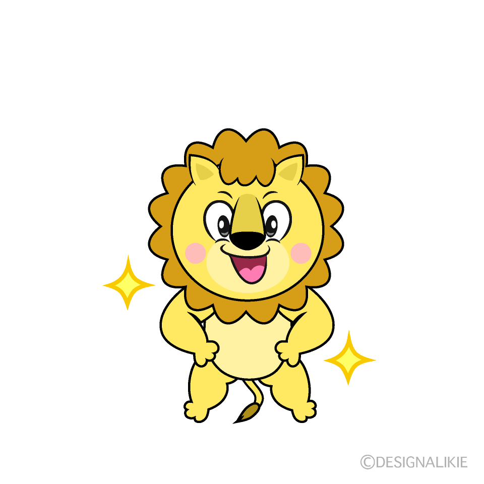 Glitter Lion Cartoon Character Image