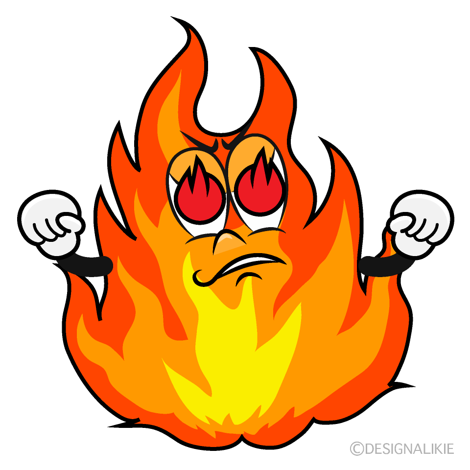 Enthusiastic Fire Cartoon Character Image