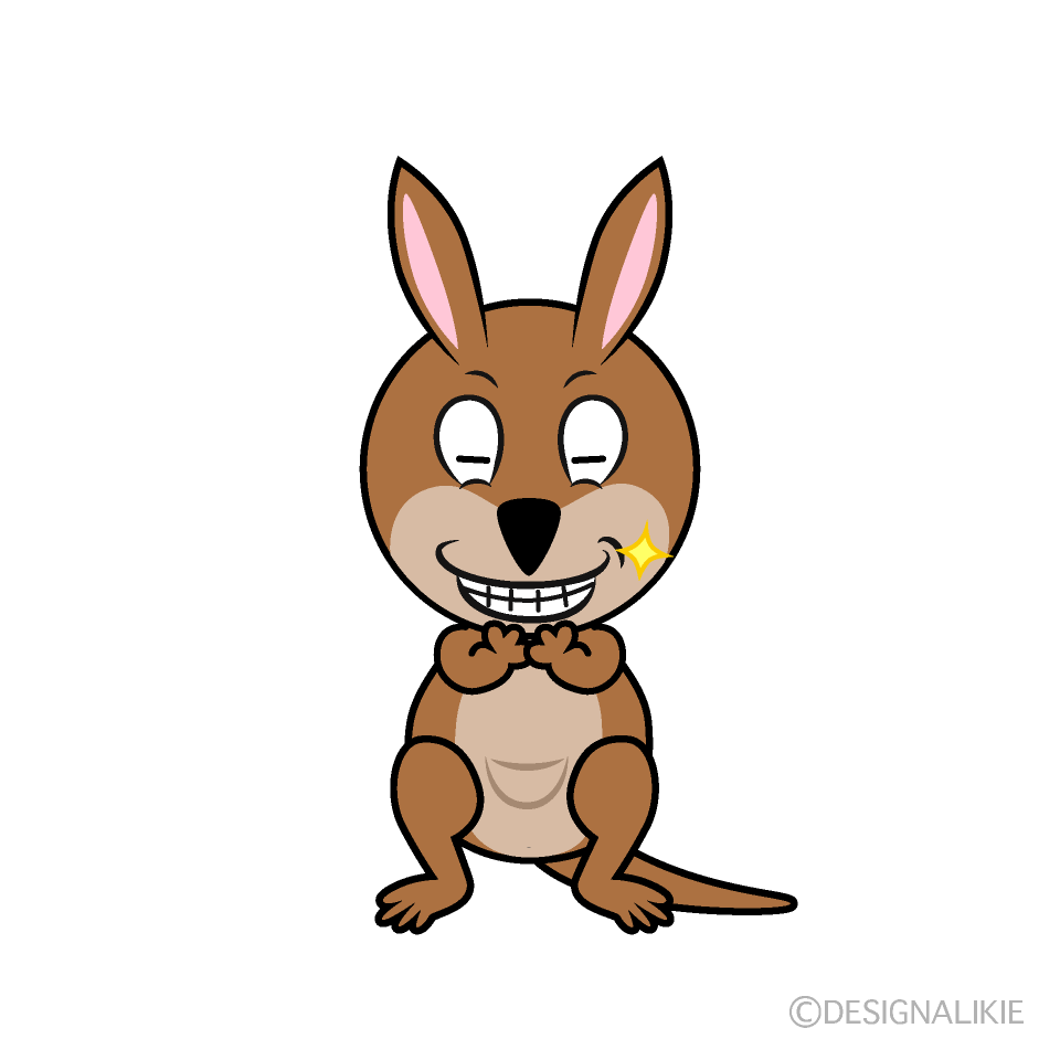 Grinning Kangaroo Cartoon Character Image