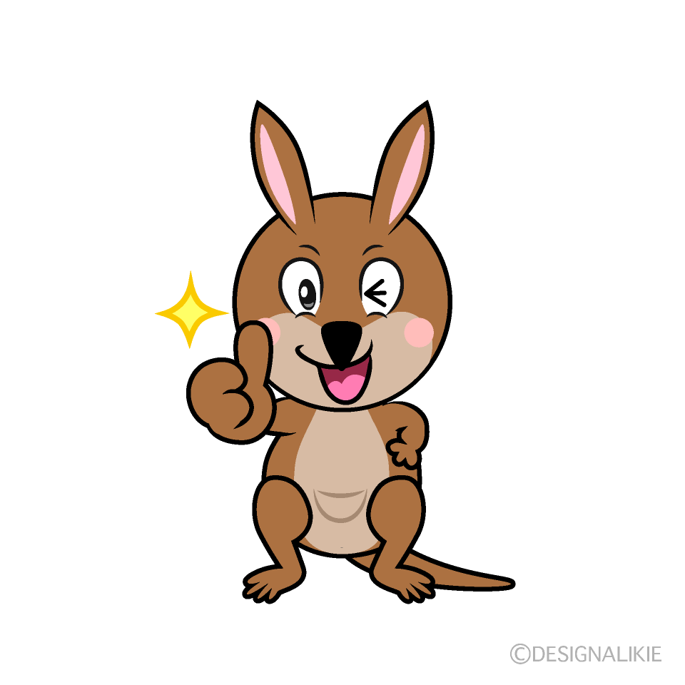 Thumbs up Kangaroo Cartoon Character Image