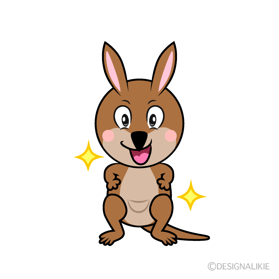 Glitter Kangaroo Cartoon Character Image