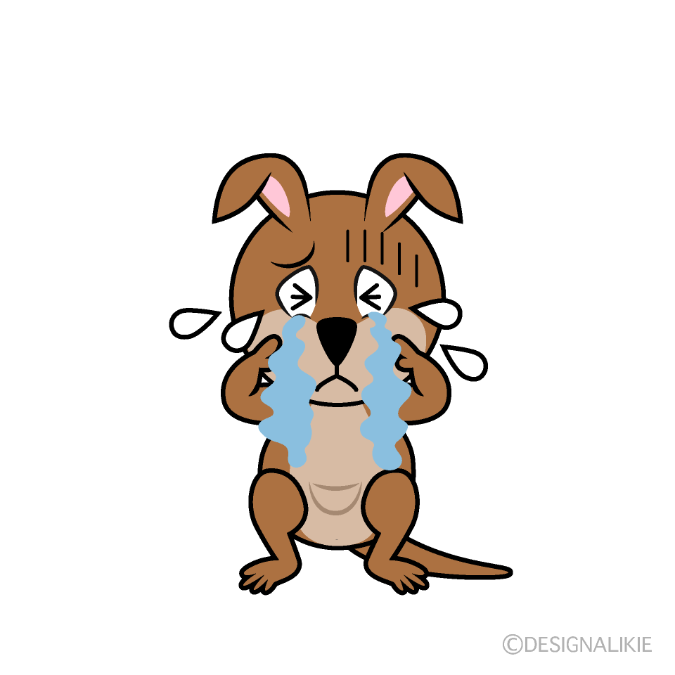 Crying Kangaroo Cartoon Character Image