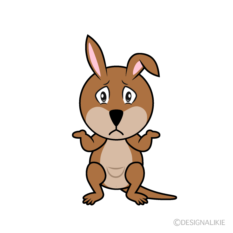 Troubled Kangaroo Cartoon Character Image
