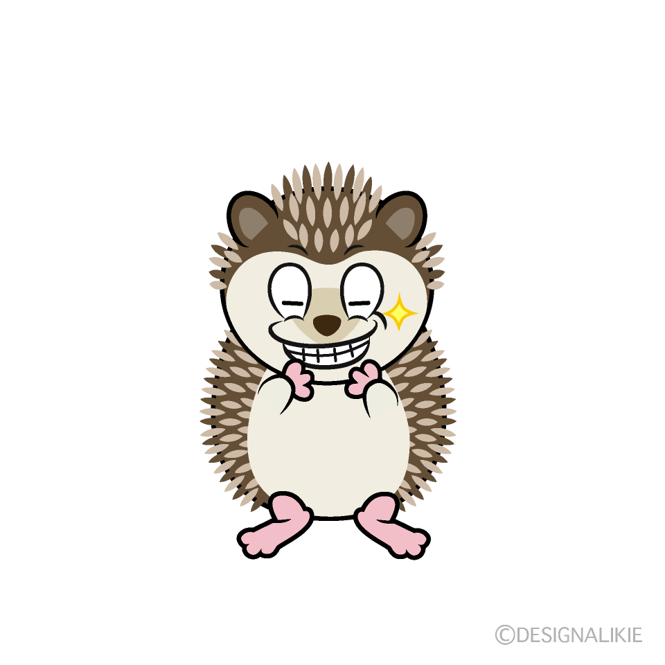 Grinning Hedgehog Cartoon Character Image
