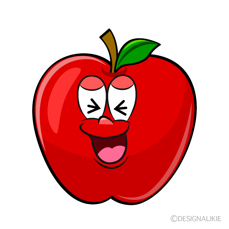 Laughing Apple Cartoon Character Image