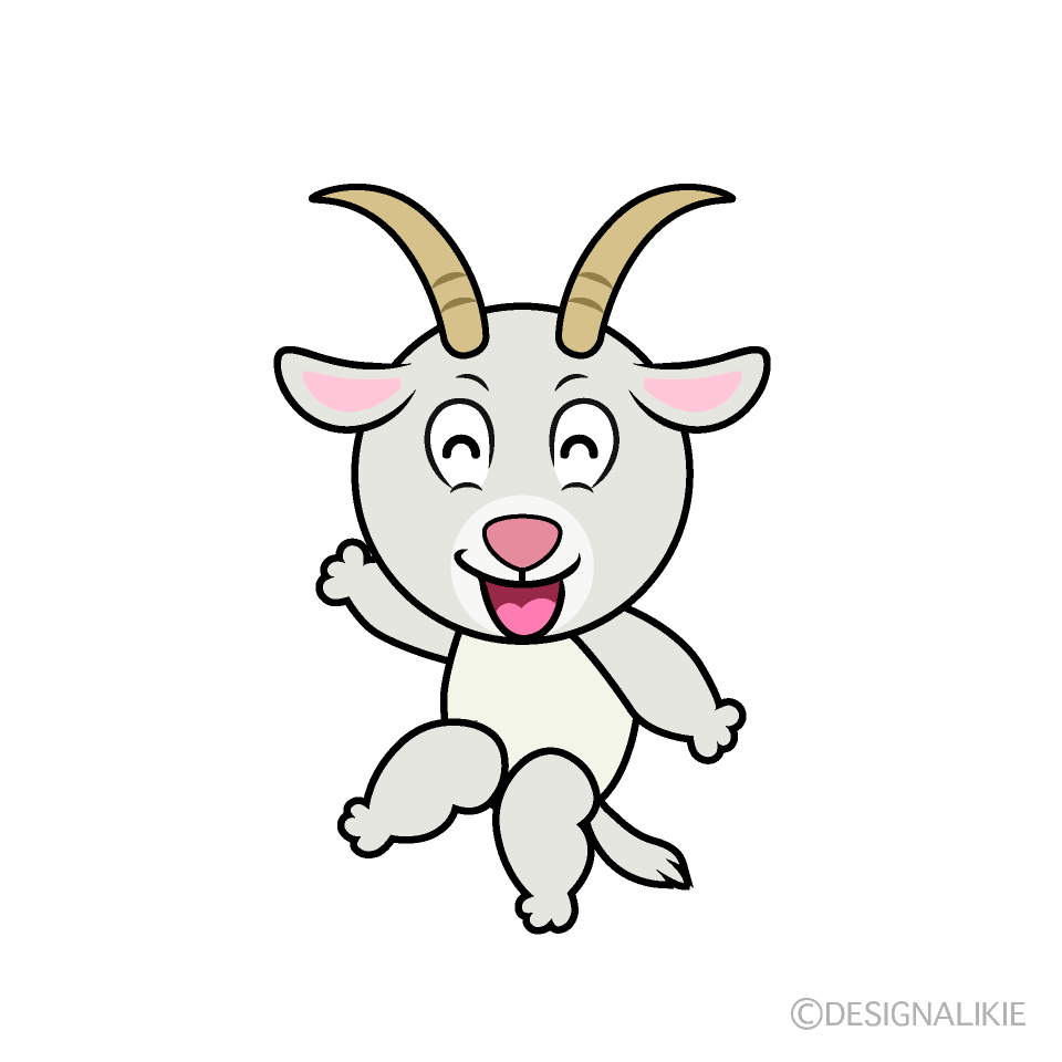 Smiling Goat Cartoon Character Image