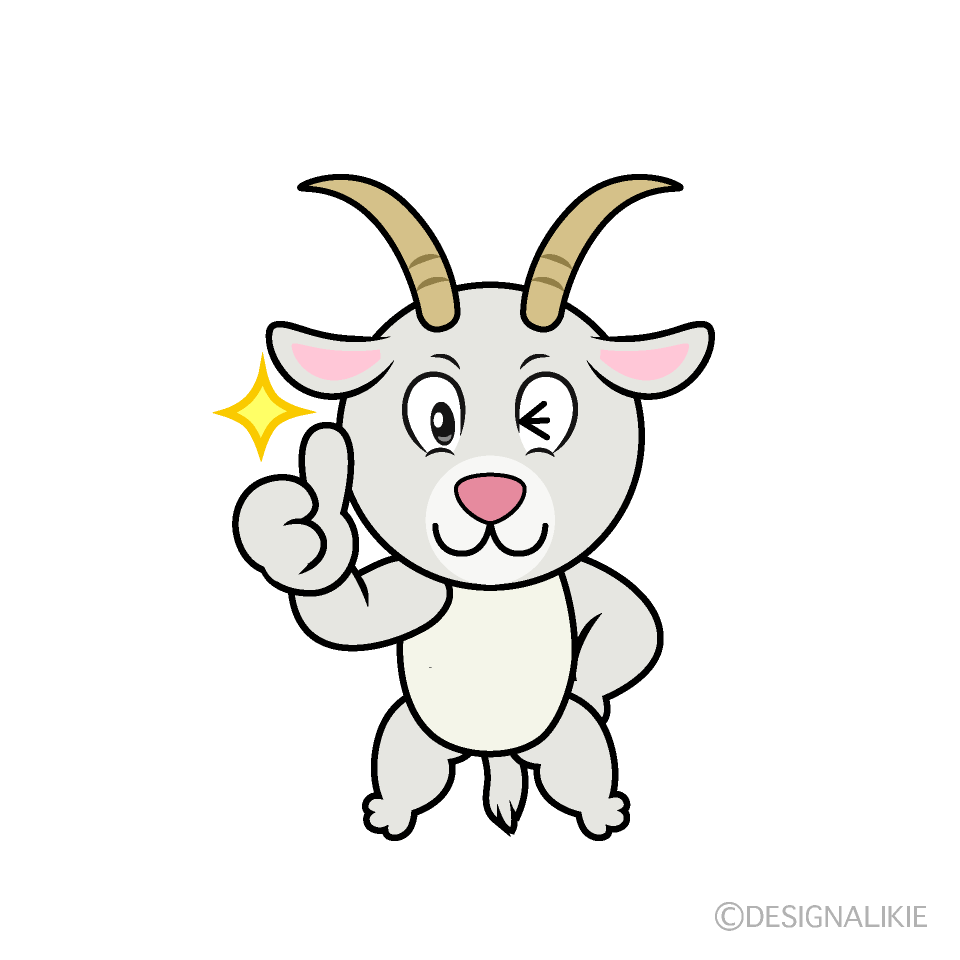 Thumbs up Goat Cartoon Character Image