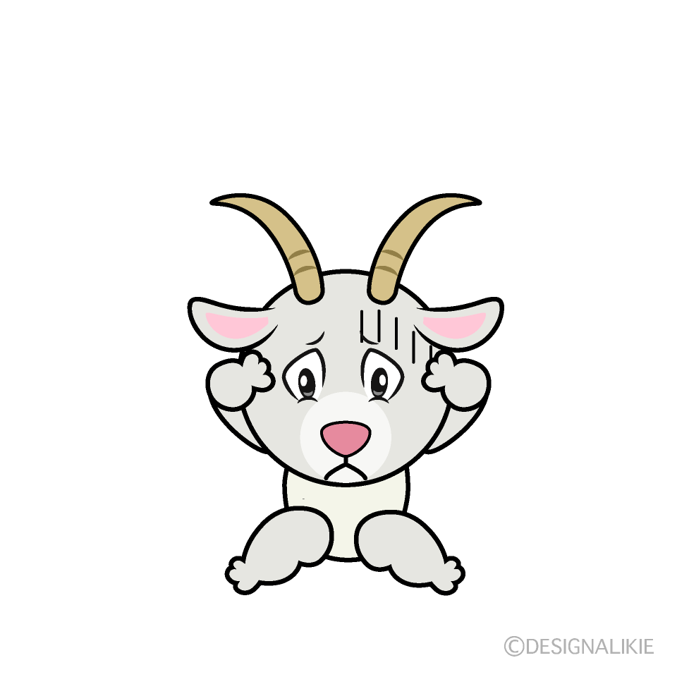 Depressed Goat Cartoon Character Image