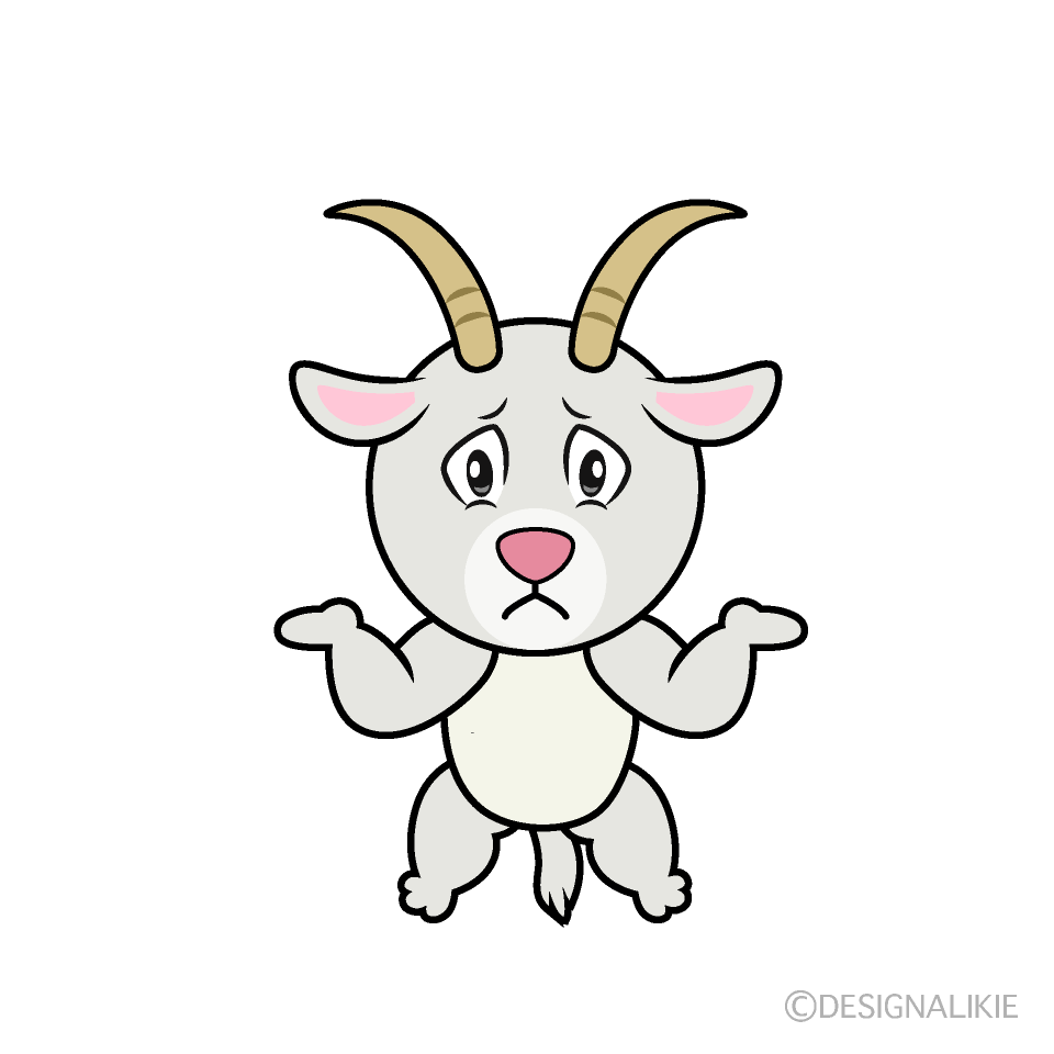 Troubled Goat Cartoon Character Image