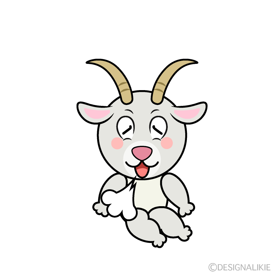 Relaxing Goat Cartoon Character Image