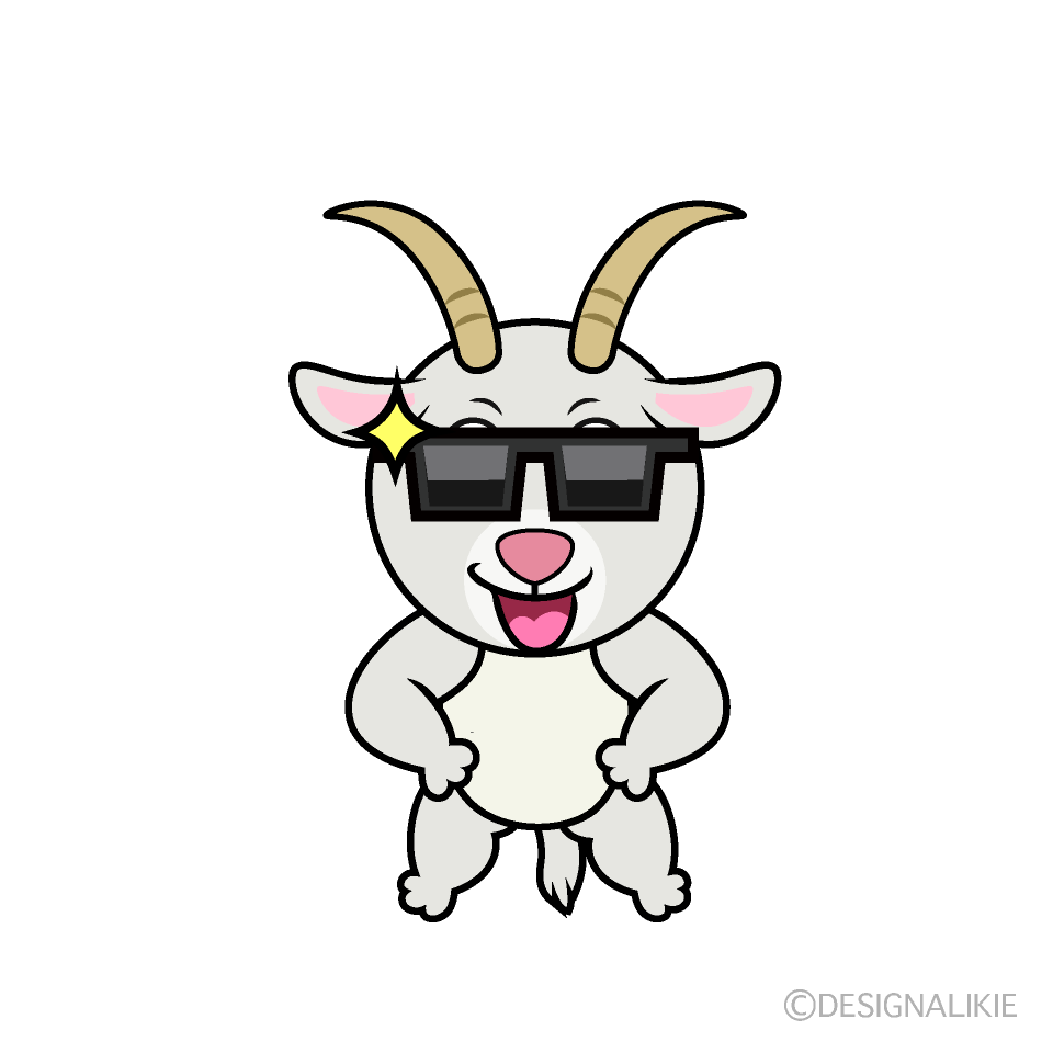 Cool Goat Cartoon Character Image