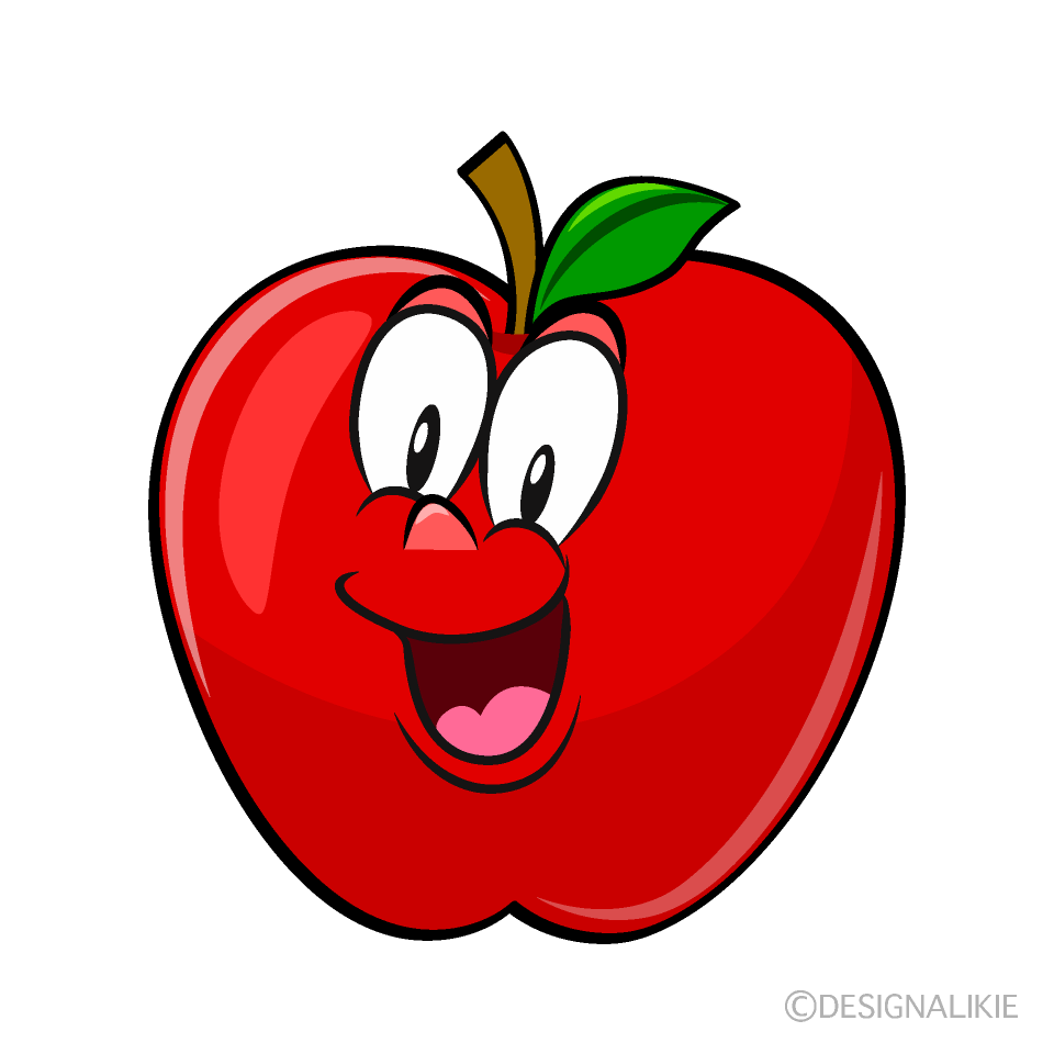 Surprising Apple Cartoon Character Image