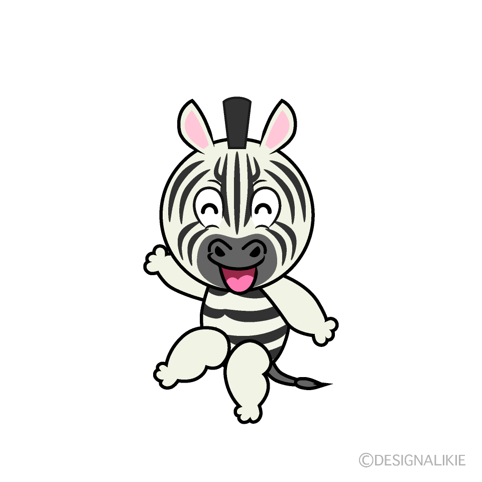 Smiling Zebra Cartoon Character Image
