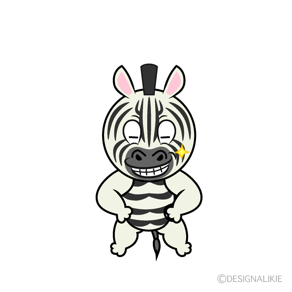 Grinning Zebra Cartoon Character Image