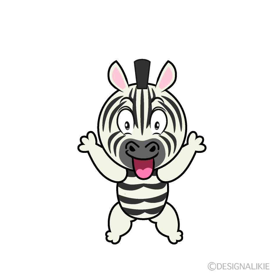 Surprised Zebra Cartoon Character Image