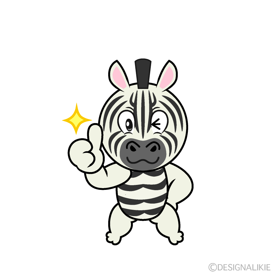 Thumbs Up Zebra Cartoon Character Image
