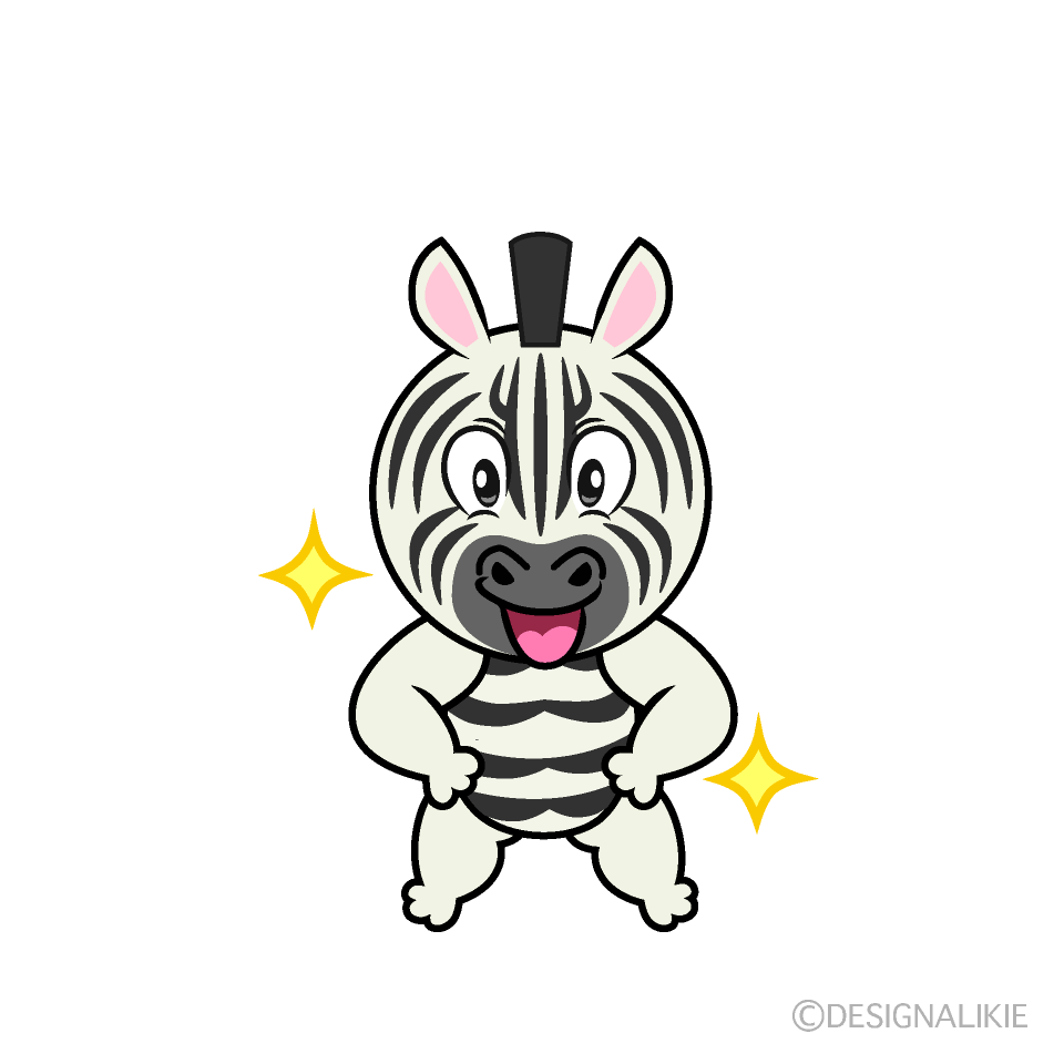 Glitter Zebra Cartoon Character Image