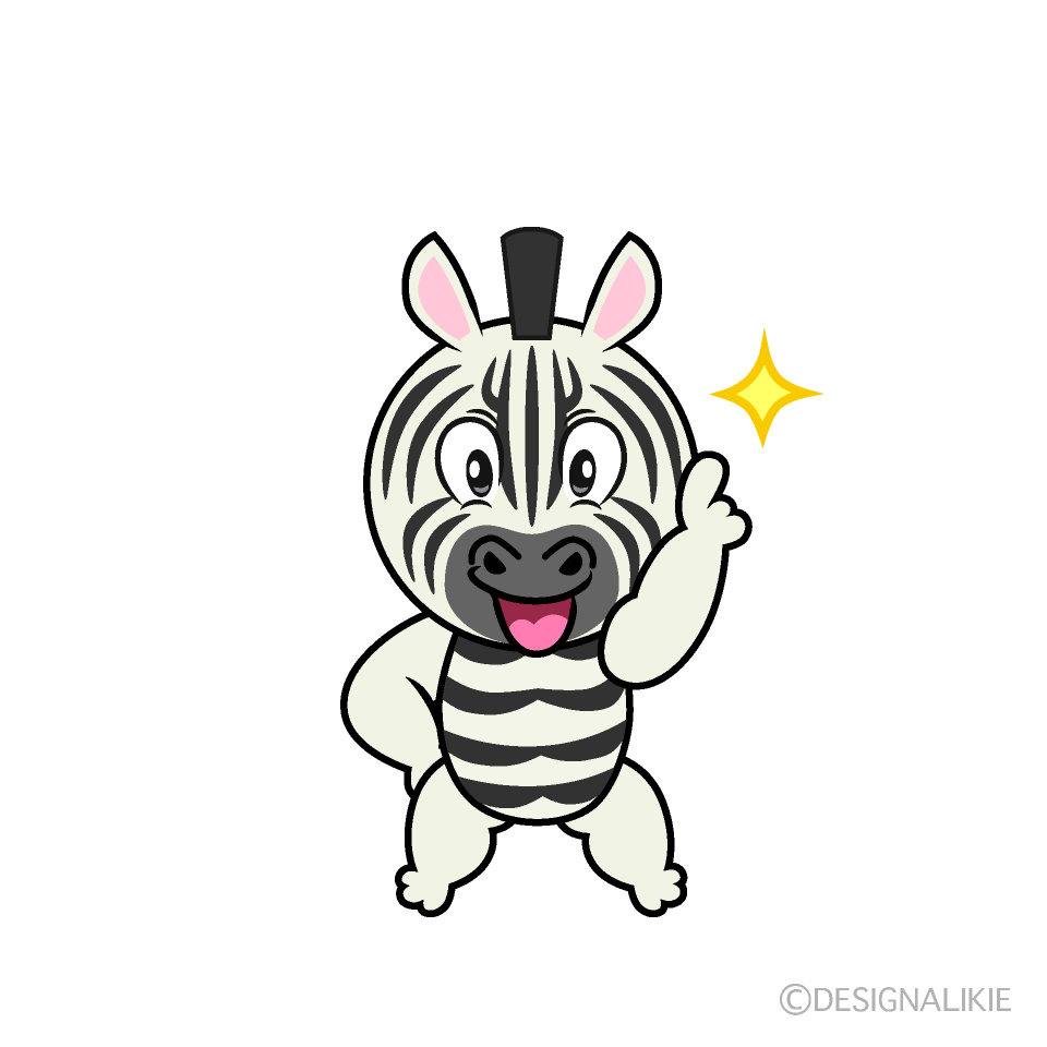Posing Zebra Cartoon Character Image