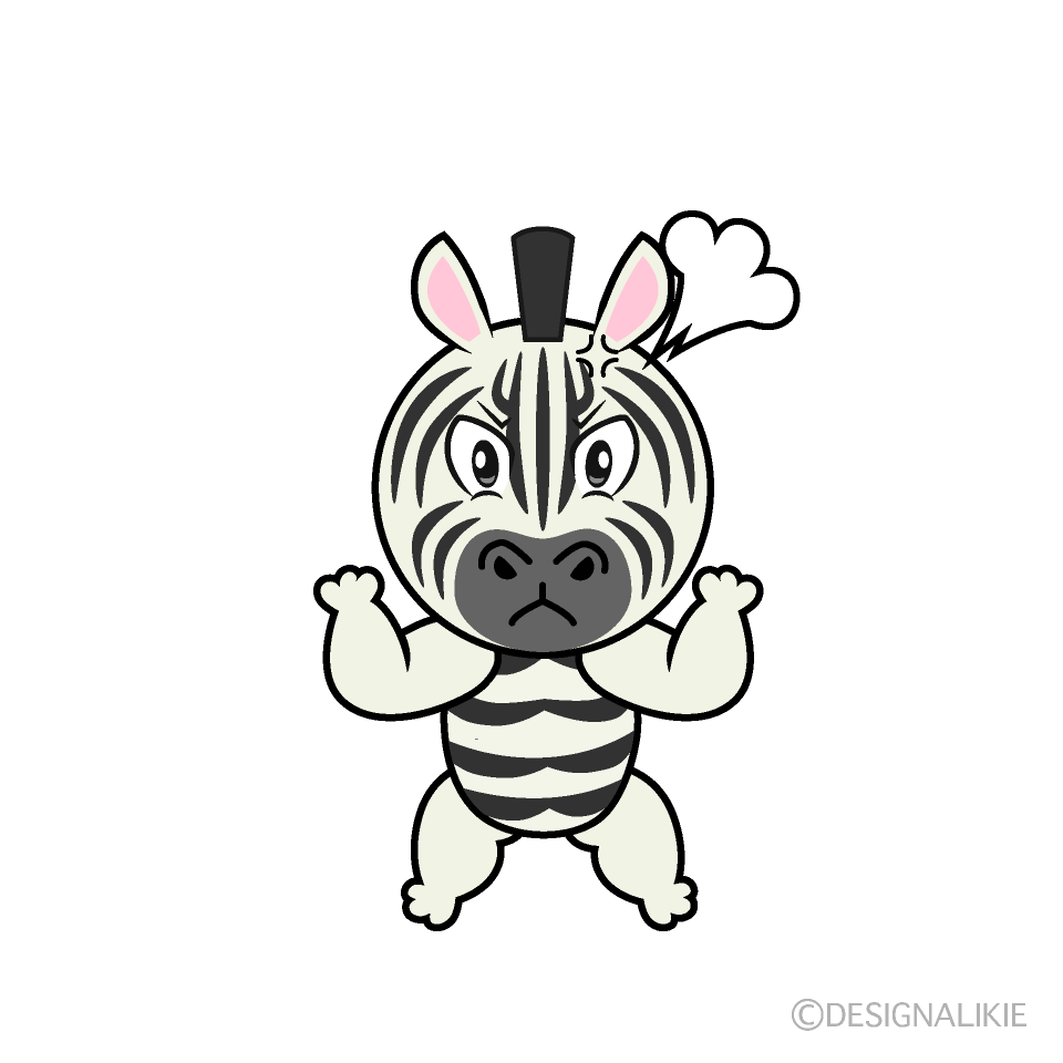 Angry Zebra Cartoon Character Image
