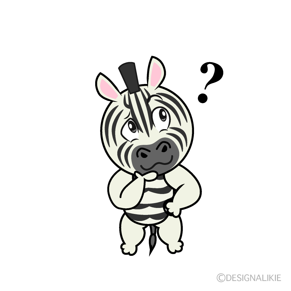 Thinking Zebra Cartoon Character Image