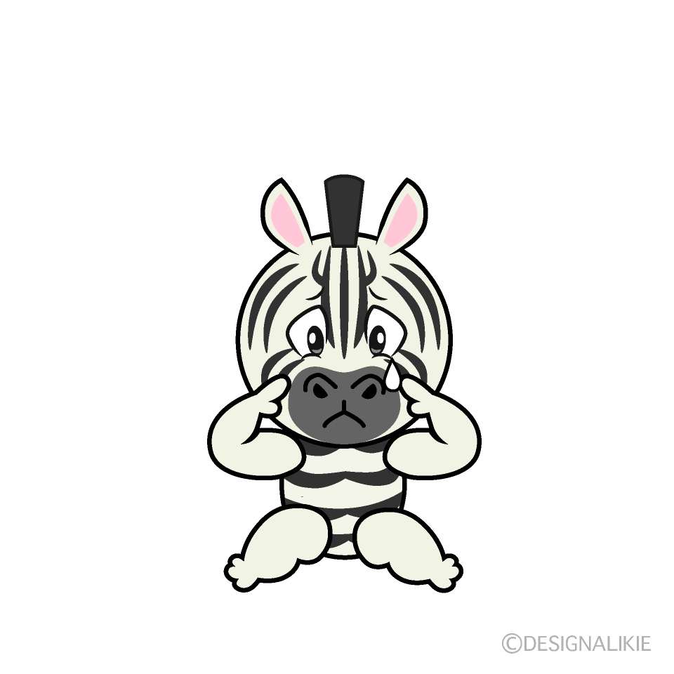 Sad Zebra Cartoon Character Image