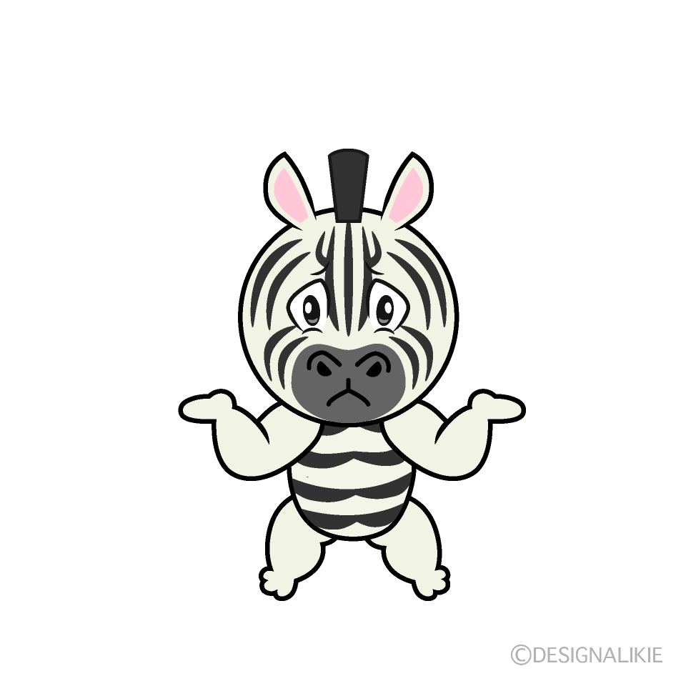 Troubled Zebra Cartoon Character Image
