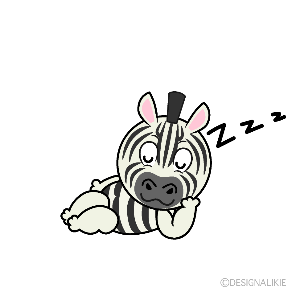 Sleeping Zebra Cartoon Character Image